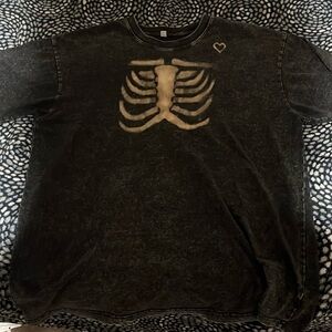 Custom bleached distressed black tee.